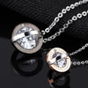 Double Round Inlaid Cubic Zirconia Lovers' Pendant Necklace