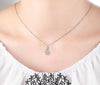 925 Sterling Silver Crystal Fox Pendant Necklace for Women