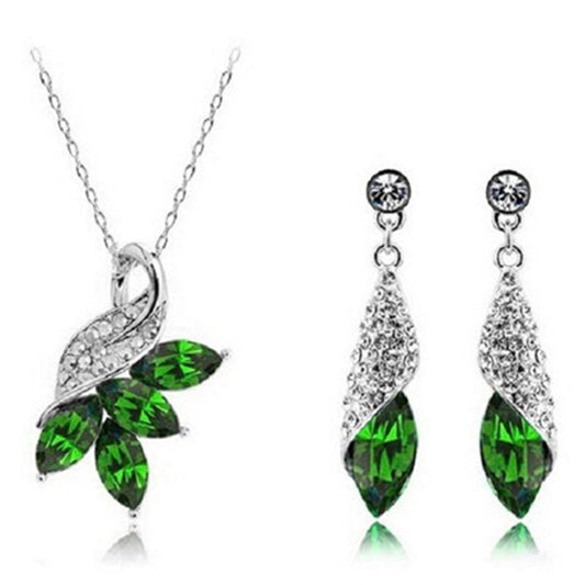 Austrian Crystal Necklace & Earrings Fashion Jewelry Set