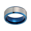 8mm Blue Inner with Silver Brushed Matte Blue Tungsten Carbide Ring - Innovato Store