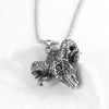 Vintage Hollow Sheep Head with Pentagram Pendant Necklace for Men and Women