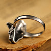 925 Sterling Silver Retro Black Wolf Gothic Rings - Innovato Store
