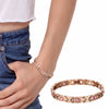 Rose Gold Magnetic Bracelet for Ladies with Pink & Clear Zirconia