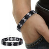 Black & Silver Men Magnetic Bracelet with Germanim