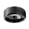 Artistic Brushed Matte Satin Finished Grooved Beveled Tungsten Carbide Ring - Innovato Store