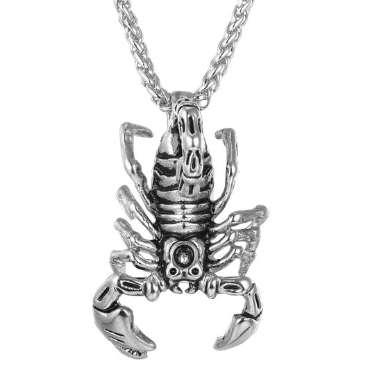 Gold & Black Stainless Steel Scorpion Statement Pendant