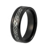 8mm Men's Silver Dragon Inlay on Black Carbon Fiber Tungsten Carbide Ring - Innovato Store