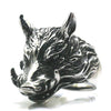 316L Stainless Steel Gothic Wild Boar Silver Ring for Men