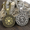 Men’s Pagan Sun Wheel and Kolovrat Symbol Pendant Necklace