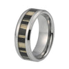 8mm Zebra Wood Inlay with Silver Coated Tungsten Carbide Ring - Innovato Store