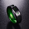 Green Dragon Inlay Tungsten Carbide Wedding Band with Green Zircon Stone - Innovato Store