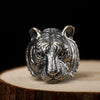 925 Sterling Silver Vintage Gothic Tiger Ring for Men
