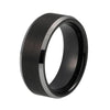 Black Brushed Tungsten Center with Smooth Beveled Dome Shape Edge Wedding Ring - Innovato Store