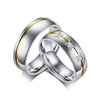 Stainless Steel Gold Plated Groove Dome Shape Rings for Him and Her