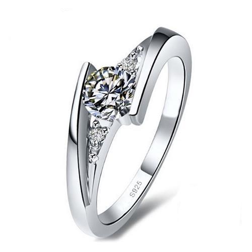 925 Silver Thin Eternal Love Unisex Engagement Wedding Ring Set with Clear Cubic Zirconia Crystals - Innovato Store