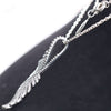 925 Sterling Silver Majestic Feathers With Clear Cubic Zirconia Necklace