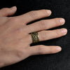 Gold and Silver Double-headed Ravens Odin Ring