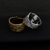 Gold and Silver Double-headed Ravens Odin Ring