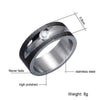 8mm Silver and Black Toned Titanium with a Mosaic Crystal Inset Men’s Engagement Band - Innovato Store