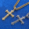 Rolo Chain Heavy Jesus Christ Cross Pendant Necklace
