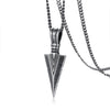 Stainless Steel Vintage Spearhead Pendant Necklace for Men