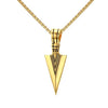 Stainless Steel Vintage Spearhead Pendant Necklace for Men