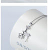 925 Sterling Silver Cubic Zirconia Mother and Child Deer Pendant Necklace
