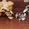 Scorpion with Red Rhinestone Pendant Necklace Men’s Jewelry