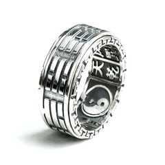 925 Sterling Silver Yin and Yang Vintage Spinner Ring for Men and Women - Innovato Store