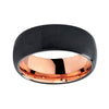 Black Tungsten Carbide Brushed Matte Center with Rose Colored Gold Coated Wedding Ring - Innovato Store