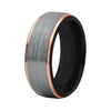 8mm Unisex Black and Rose Gold-Coated Tungsten Carbide Wedding Ring - Innovato Store