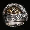 925 Sterling Silver God’s Eye Adjustable Ring for Men