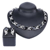Black Crystal Necklace, Bracelet, Earrings & Ring Jewelry Set