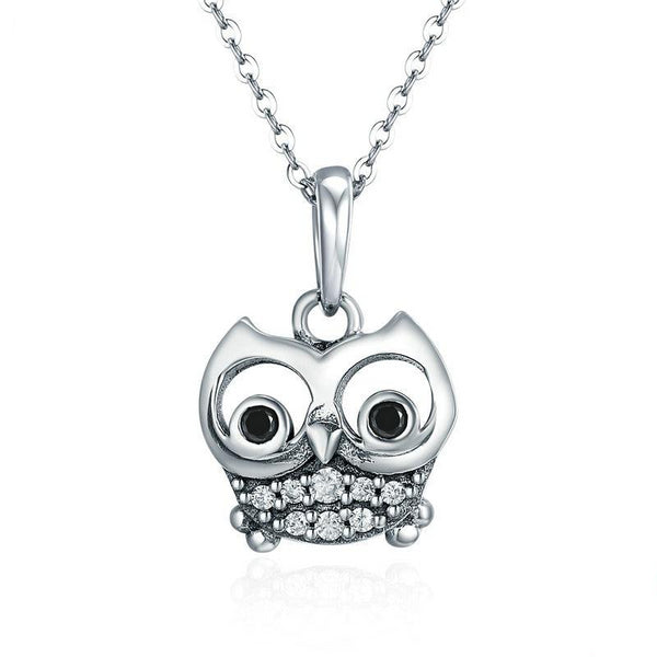 925 Sterling Silver Owl Pendant Necklace Women’s Jewelry
