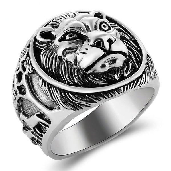 925 Sterling Silver Vintage Lion Men's Ring - Innovato Store
