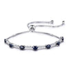 Natural Blue Sapphire Venetian Link 925 Sterling Silver Bracelet