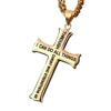 Men's Gold Plated Stainless Steel Cross Pendant