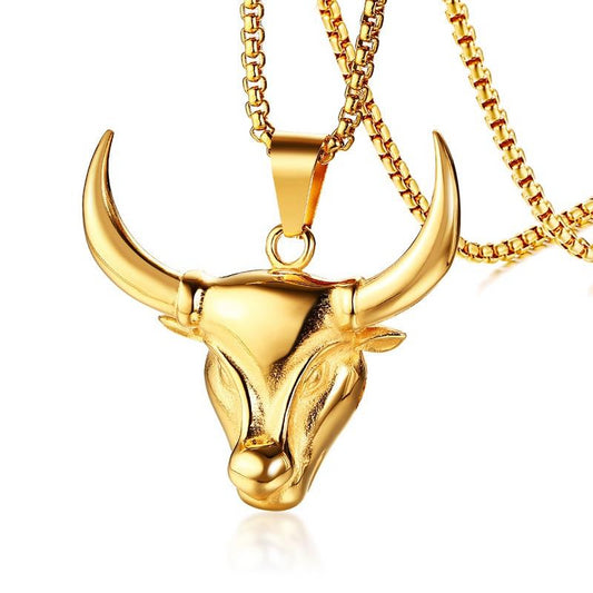 Hip Hop Bull with Horns Pendant Necklace Men’s Jewelry