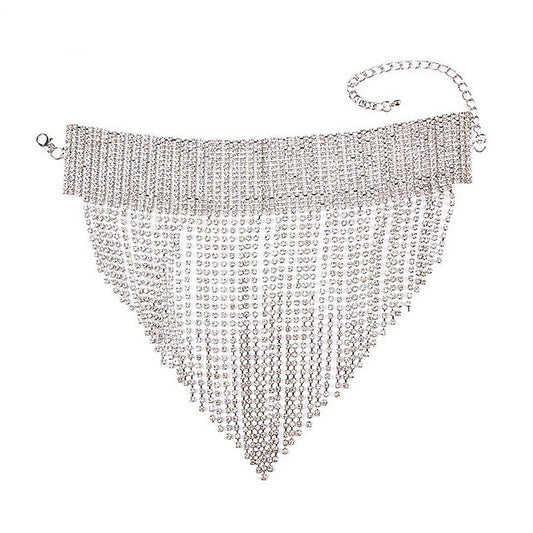 Multi-layer Crystal Statement Choker Necklace