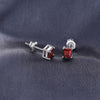 925 Sterling Silver Natural Red Garnet Stud Earrings - Innovato Store