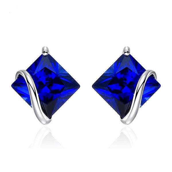 2.8ct Classic Sapphire Stud Earrings 925 Sterling Silver - Innovato Store