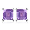 Natural Purple Amethyst Earrings Stud 925 Sterling Silver