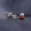 1.8ct Water Drop Natural Garnet Solid Stud Earrings 925 Sterling Silver - Innovato Store