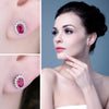 1.5ct Red Created Ruby Stud Earrings 925 Sterling Silver - Innovato Store