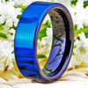 8mm Polished Blue and Black Tungsten Carbide Wedding Band