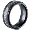 8mm Black Tungsten Carbide Men’s Ring with Carbon Fiber Inlay for Men - Innovato Store