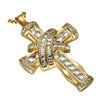 Stainless Steel Gold Multi-Layer Cross Pendant Necklace