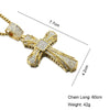 Hip Hop Rhinestone Crystal Cross with Zirconia Pendant Necklace
