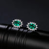 1.5ct Blue Created Emerald Stud Earrings 925 Sterling Silver - Innovato Store
