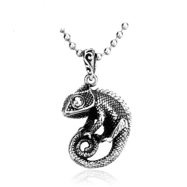 Unique 3D Lizard Stainless Steel Pendant Necklace Men’s Jewelry